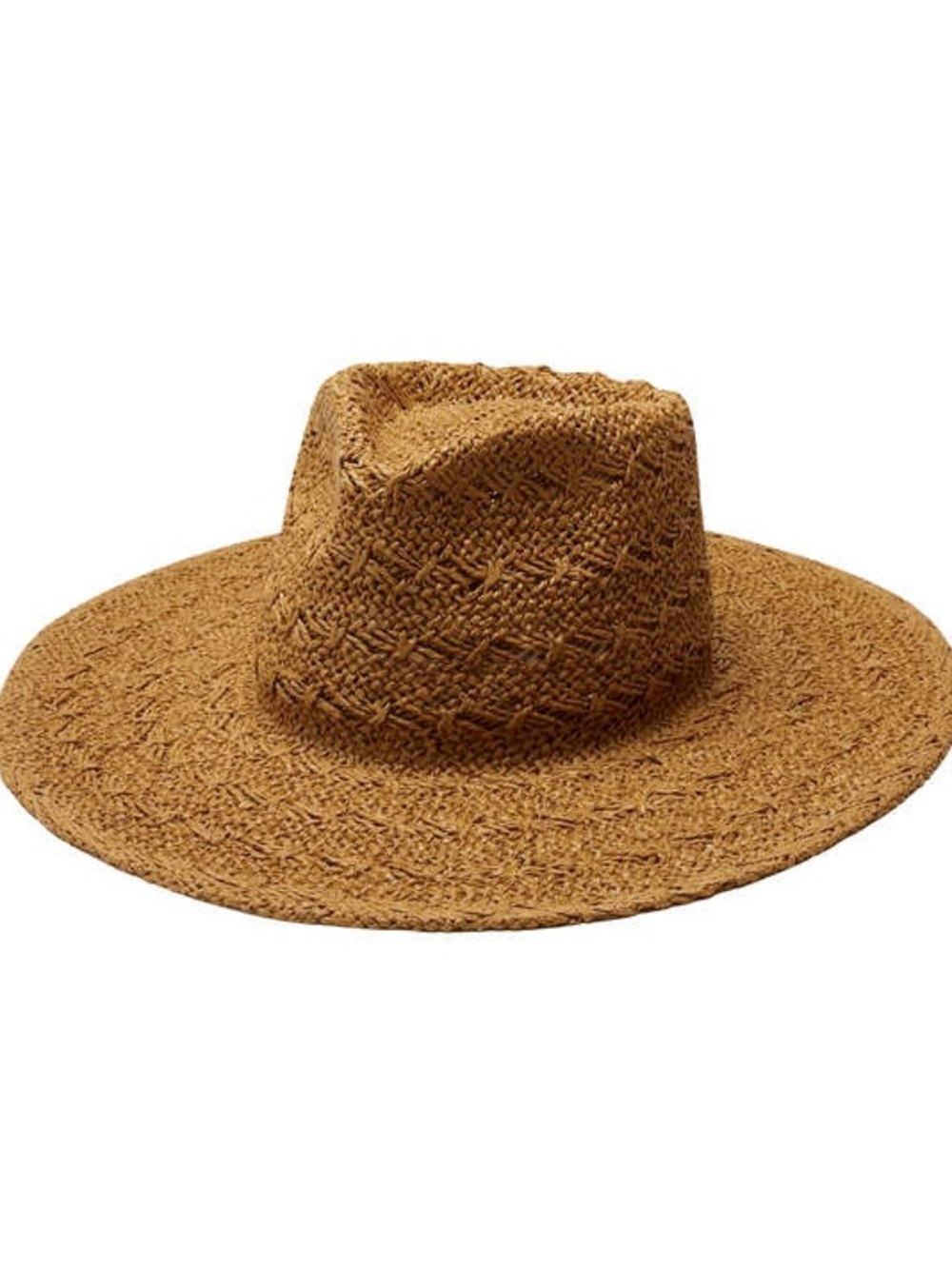 NWT Wyeth 🐫 100% Straw Wide-Brim Panama Hat - Camel